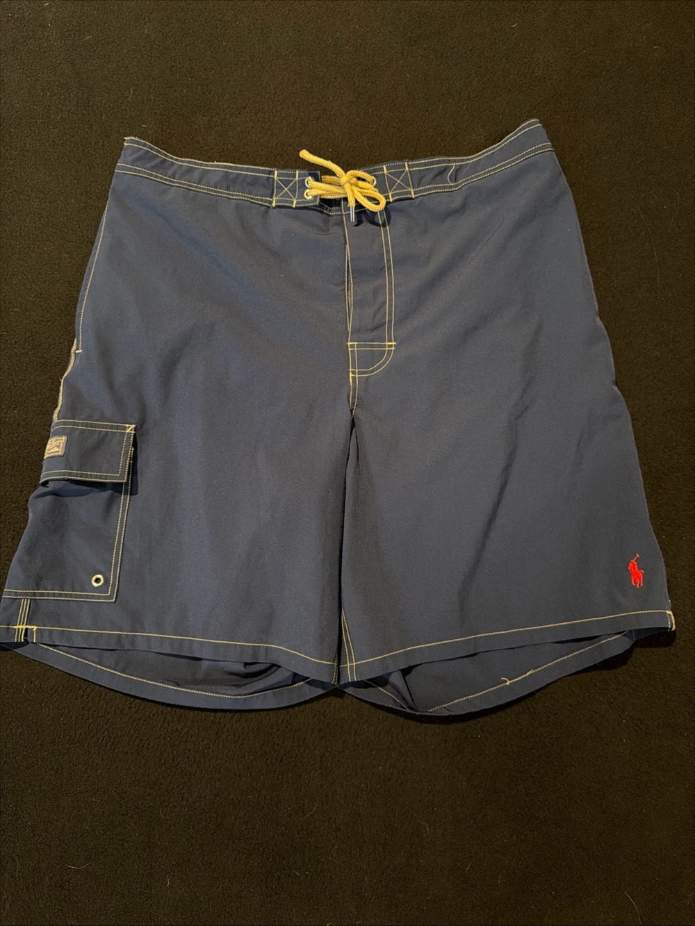 Polo Ralph Lauren Men's Lined Swim Trunks Shorts Navy Blue Red Pony Mens XXL